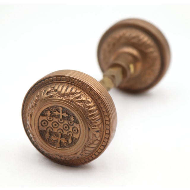Pair of Reading Windsor Brass Entry Door Knobs For Sale - Image 4 of 6
