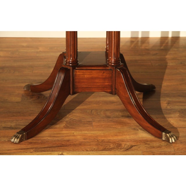 Extra Long 88" to 160" Dining Table With Flame Mahogany and Satinwood Banded Inlay by AntiquePurveyor For Sale - Image 10 of 11