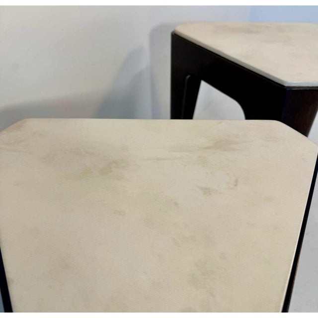 Wengé and Parchment Coffee Tables, 1980s, Set of 2 For Sale - Image 10 of 12