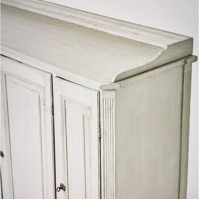 Wood Gustavian Wooden Sideboard in Cream, 1850 For Sale - Image 7 of 8