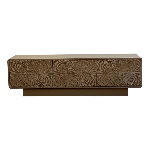 1970s Brutalist Low Profile Credenza For Sale