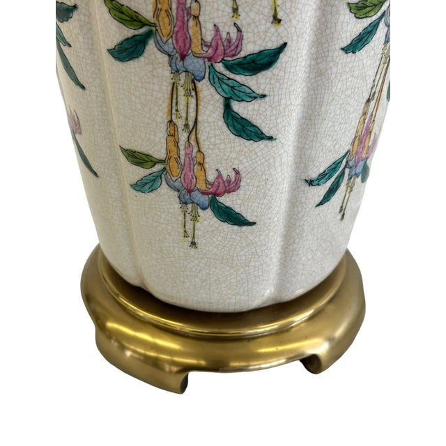 Chinoiserie Mid 20th Century Chinoiserie Trumpet Flower Lamp For Sale - Image 3 of 7