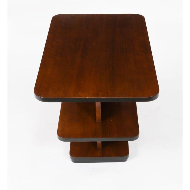 Wood Antique Art Deco Tiered Walnut Coffee Table, 1920s For Sale - Image 7 of 9