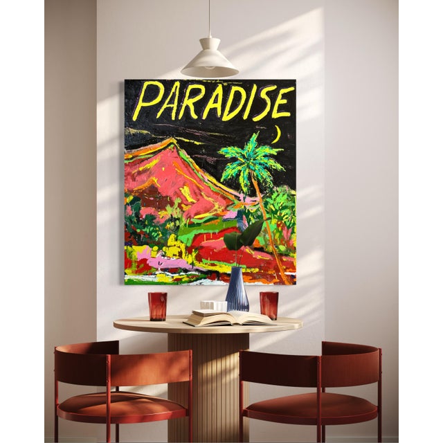 Paradise, Contemporary Oil Landscape Text Painting by Matt Higgins For Sale In Philadelphia - Image 6 of 8