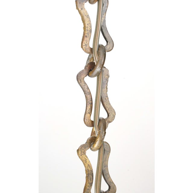 Alabaster Mid 20th Century Restored French Art Deco White Alabaster Dish Pendant Light For Sale - Image 8 of 8