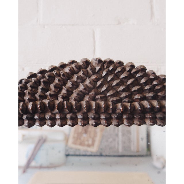 Black Forest Style Pinecone Frame Mirror With Antique Glass For Sale - Image 4 of 10