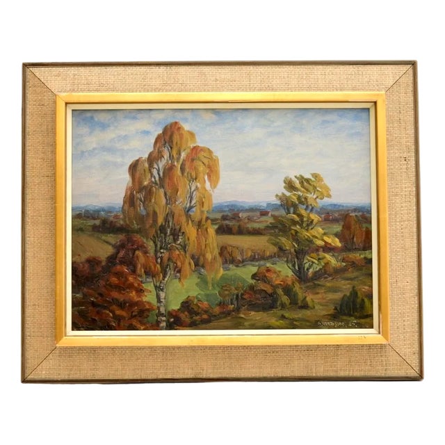 A. Madssen, Impressionist Style Landscape, 1925, Oil on Canvas For Sale