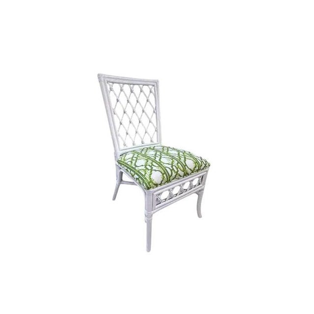 Green Vintage Diamond Rattan Dining Set/Game Table Set For Sale - Image 8 of 8