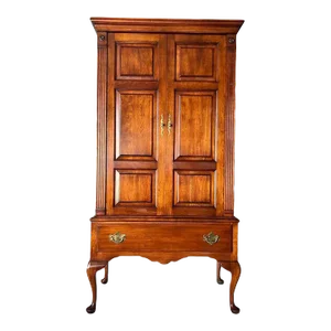 Statton Furniture Vintage Queen Anne Style Cherry Bedroom Armoire Wardrobe
