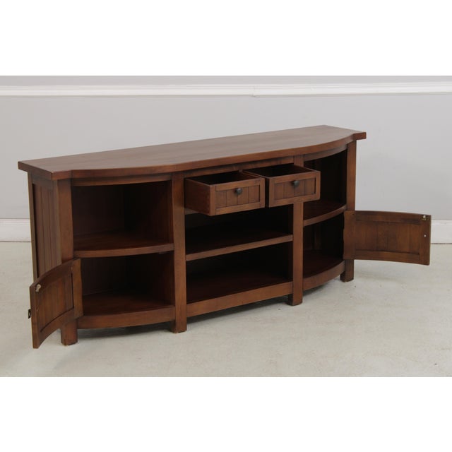 Cherry 2 Drawer 2 Door Media Tv Hall Credenza For Sale - Image 4 of 13