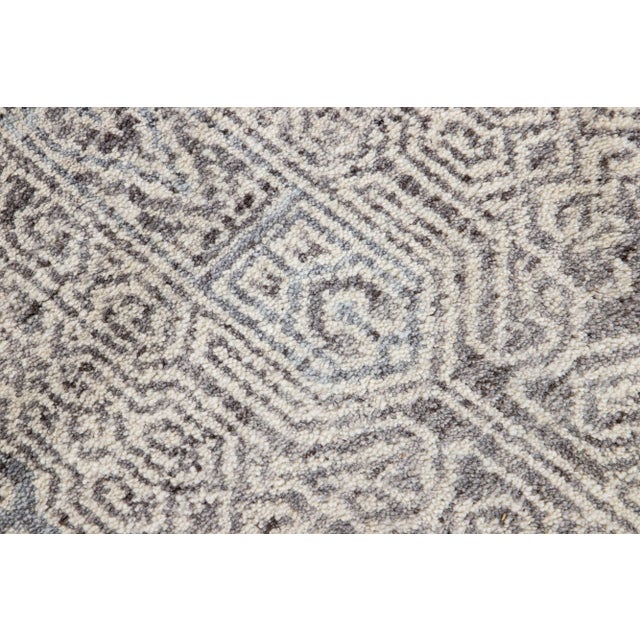 Textile Modern Apadana's Safi Collection Handmade Allover Designed Beige Wool Rug For Sale - Image 7 of 10