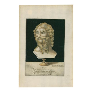 Euripides – Ancient Greek Tragedian – Lafreri Engraving, Rome, 1569 For Sale