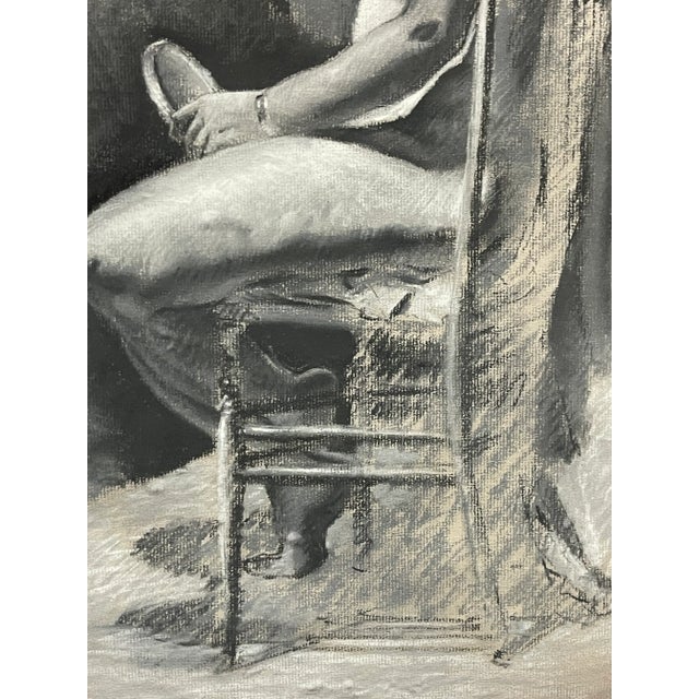 A Pastel Painting of a Seated Nude Signed by the Artist Circa, 1987 For Sale In Los Angeles - Image 6 of 8