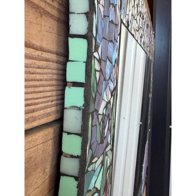 Vintage Handmade Coastal Mosaic Wall Mirror With Seahorse & Seashell Motif For Sale - Image 9 of 12