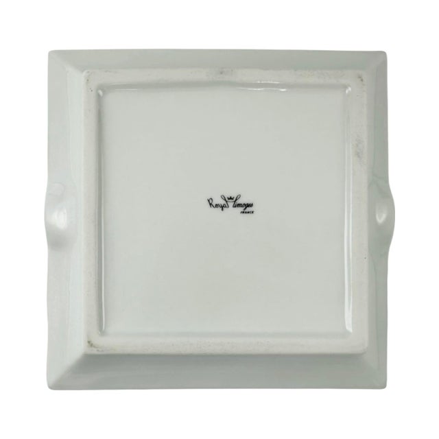 White Vintage Monaco Limoges Porcelain Ashtray Crest Monte Carlo French Riviera For Sale - Image 8 of 9