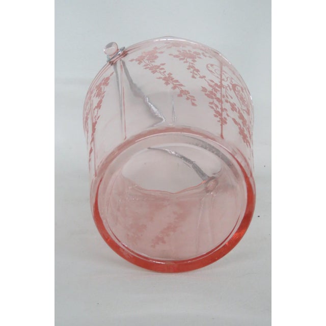 Early 20th Century Fostoria Versailles Pink Depression Glass Ice Bucket With Metal Handle 4503b For Sale - Image 15 of 16