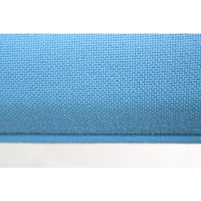 MCM Ludwig Mies Van Der Rohe Brno Tubular Chairs Blue Fabric by Gordon, Set of 6 For Sale - Image 15 of 18