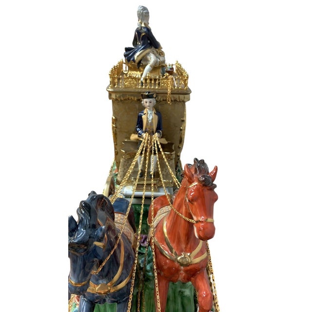 Antique Franz Hermle Monumental Capodimonte Style Vienna Porcelain Sculpted Mantel Clock/Centerpiece For Sale - Image 13 of 17