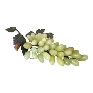Vintage Large Scale Celadon Jade Stone Grape Cluster - #1 of 2 Available For Sale