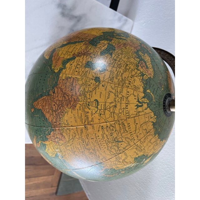 1941 George F Cram Terrestrial Glass Illuminated Globe For Sale In Seattle - Image 6 of 11