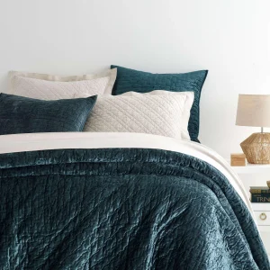 Pine Cone Hill by Annie Selke Matte Velvet Juniper Quilt, Full/Queen