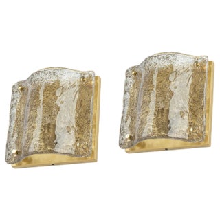 Murano Glass Sconces attributed to Kaiser for Kaiser Idell / Kaiser Leuchten, 1970s, Set of 2 For Sale