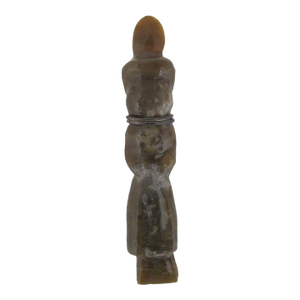 Chinese Small Carved Jade Green Stone Figurative Attendant Amulet Figurine