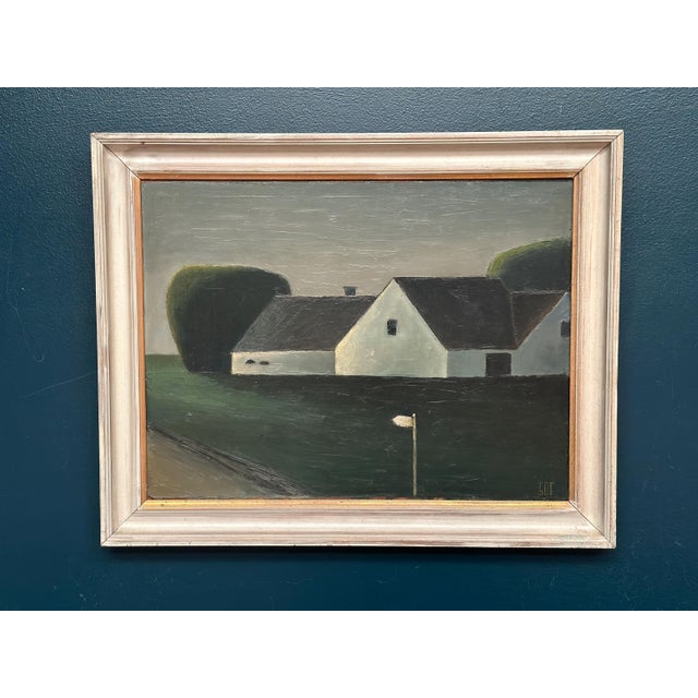 Svend O. Frederiksen, Houses and Trees, 1950s, Oil on Panel, Framed For Sale - Image 14 of 18