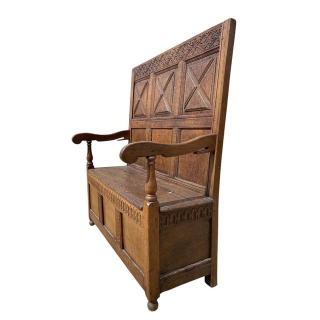 Oak Storage Bench, 19th Century For Sale - Image 10 of 13