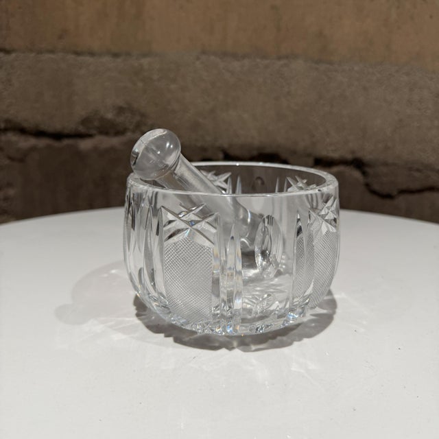 American Cut Crystal Mortar and Pestle Set American Brilliant Period (A B P) For Sale - Image 3 of 9