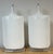 Pair of Monumental Postmodern White Lacquered Plaster Lamps by Casual Lamps A striking pair of monumental postmodern table...