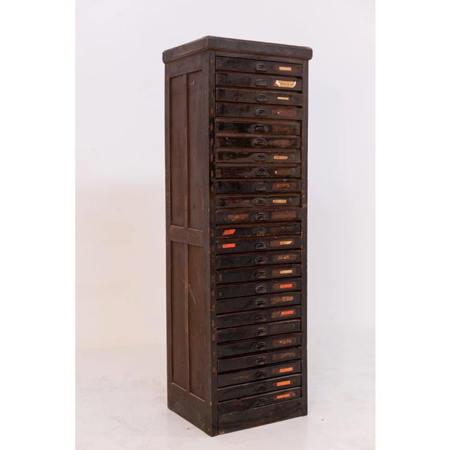 Vintage Typographic Chest of Drawers in Wood For Sale - Image 9 of 11