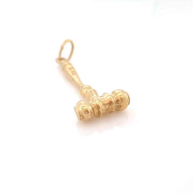Vintage 14k Gold Judge Gavel Charm, Lawyer Pendant For Sale In Los Angeles - Image 6 of 8