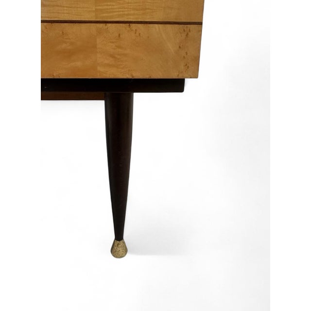 Mid-Century Modern Italian Nightstands and Sideboard in Mahogany and Burr Maple, 1956, Set of 3 For Sale - Image 9 of 17