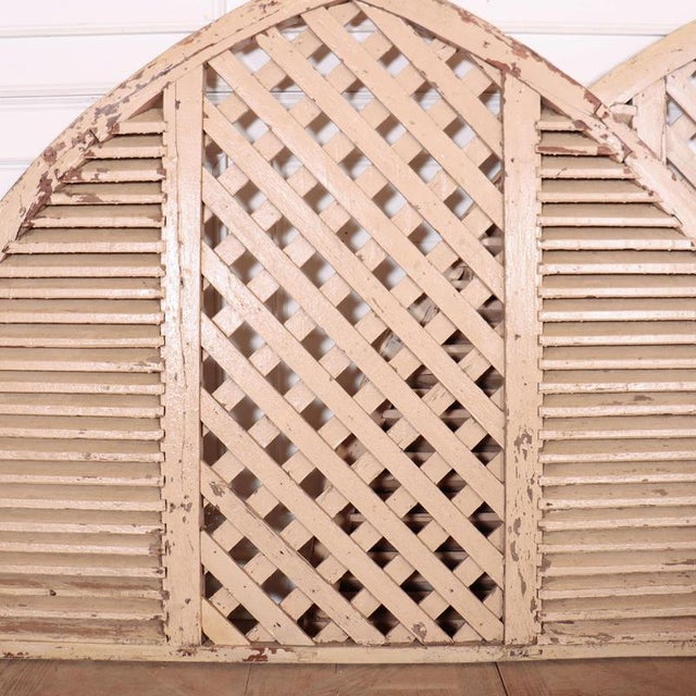 Wood French Arched Shutters, 1890s, Set of 2 For Sale - Image 7 of 14