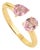 1.16ct Pink Sapphire Toi Et Moi Open Ring Size 6.5 in 14k Gold For Sale