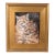 Two Orange Striped Cat Kitten Portrait Painting Including the Antiqued Gold Wood Frame For Sale