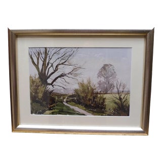 Ronald Birch, Lacock Village, Wiltshire, 1974, Watercolour on Paper, Framed For Sale
