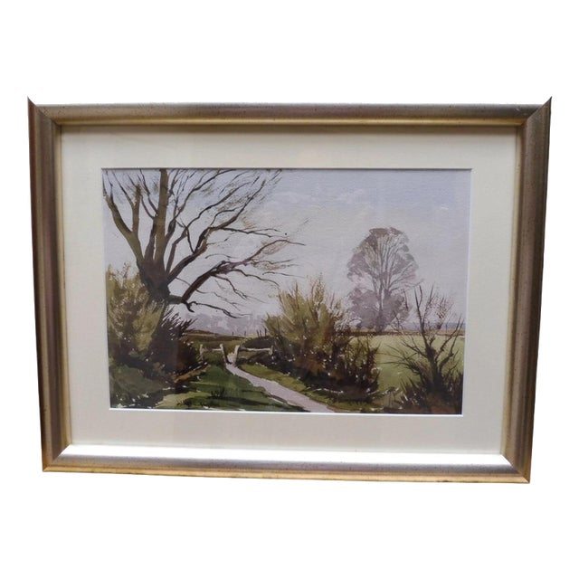 Ronald Birch, Lacock Village, Wiltshire, 1974, Watercolour on Paper, Framed For Sale