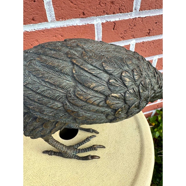 Mid 20th Century Highly Detailed Antique Bronze Bird of Prey Sculpture Osprey Hawk Falcon Falconry For Sale In West Palm - Image 6 of 11