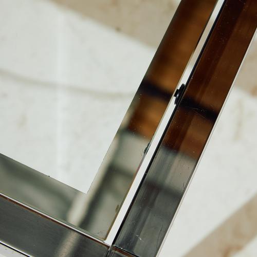 Silver Chrome and Glass Coffee Table, 1980s For Sale - Image 8 of 9