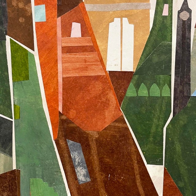 Skyscrapers - Original Architectural Cityscape Mixed Media Collage on Paper by Maria C. Bernhardsson For Sale - Image 4 of 6