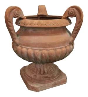 1950s Italian Terra Cotta Urn W/Three Arms