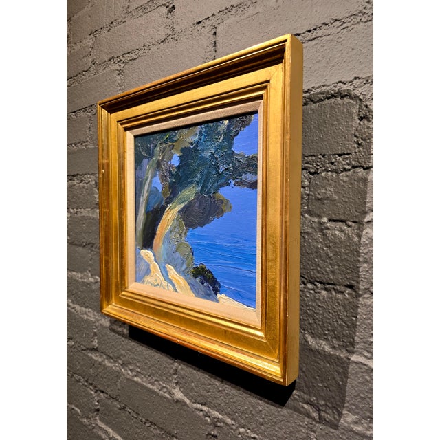 Blue Roger Muhl -Abstract Coastline Landscape at Spring -Oil Painting For Sale - Image 8 of 9