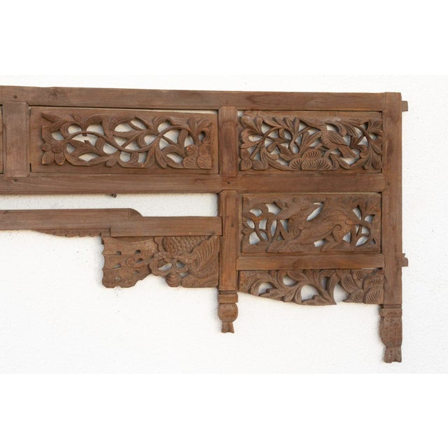 Asian Antique Carved Lattice Wood Oriental Panel For Sale - Image 3 of 7