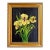 "Irises" Original Contemporary Botanical Oil Painting on Canvas With Black Background For Sale
