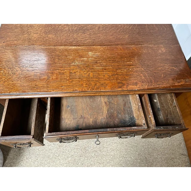 Late 18th Century Antique 3-Drawer Oak Lowboy Dressing Table England C. 1770 For Sale - Image 5 of 12