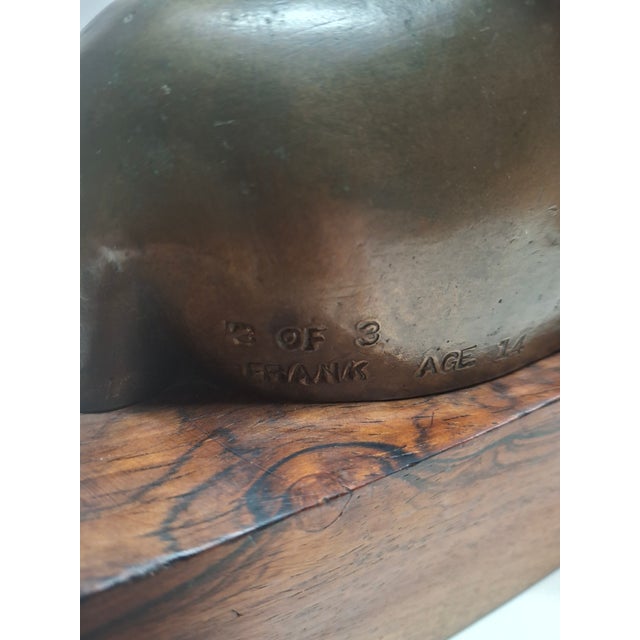 1980s Rex Dietderich (American, 20th C.) "Frank, Age 14" Original Bronze Sculpture For Sale - Image 5 of 11