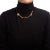 Contemporary Retro 40s Necklace 14k Gold Snake Chain Geometric Stations For Sale - Image 3 of 4