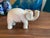 Vintage Hand-Carved Alabaster Elephant Sculpture – Mid-Century White Stone Figurine For Sale - Image 9 of 12